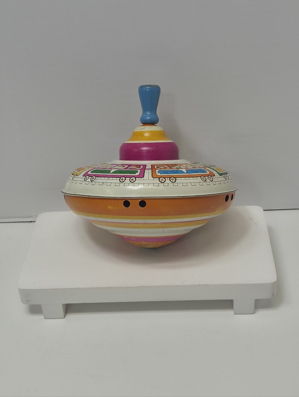 Antique Tin Spin Top Toy